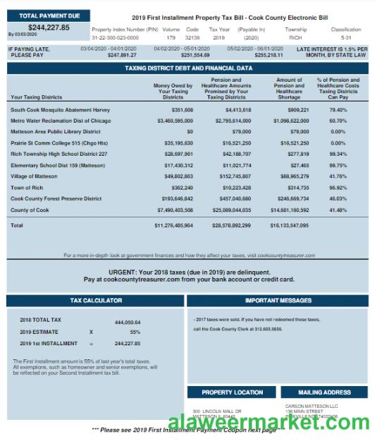 USA COOK COUNTRY ELECTRONIC BILL utility bill Word and PDF template